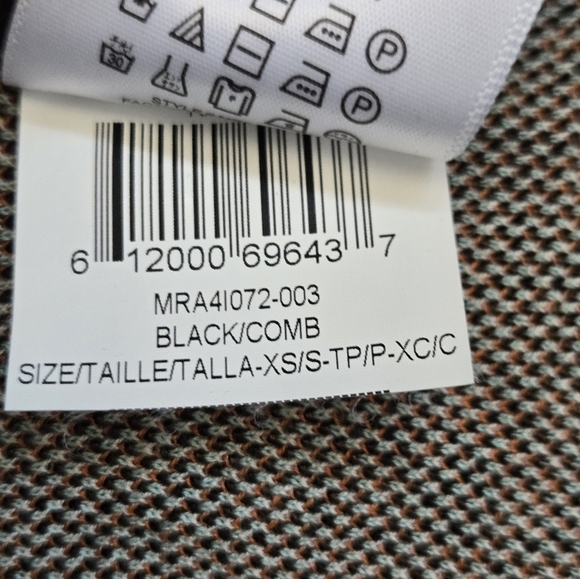 BCBG MAXAZARIA Silk/ Cotton Blend Geometric Patterned Open Cardigan. XS - Picture 9 of 11